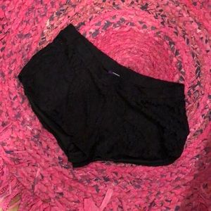 Black lace shorts
